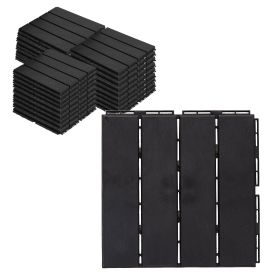 27-pc Interlocking Deck Tiles Plastic Waterproof Outdoor Flooring 12" x 12" for Patio Garden Deck Poolside Indoor Outdoor