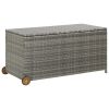 Patio Storage Box Light Gray 17.9"x25.6"x24" Poly Rattan